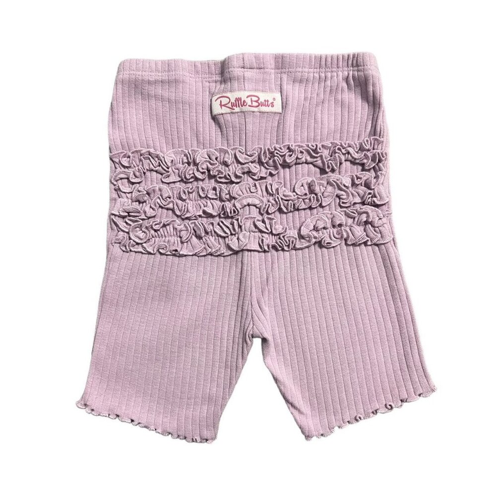 RuffleButts 7Y Lilac Ribbed Ruffles Pajamas Set - Picture 5 of 7